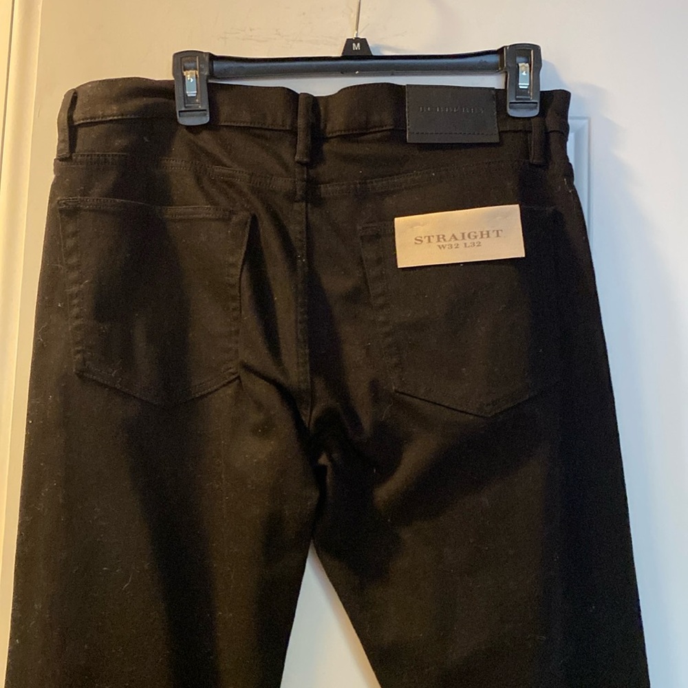 Burberry Black Unisex Straight Leg Cotton Stretch Logo Hardware Jeans NeverUsed - Picture 2 of 16